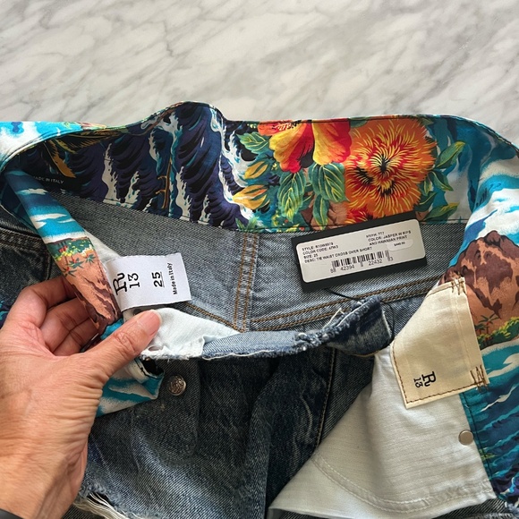 R13 NWT Jasper Tie-Waist Crossover 90's Aesthetic Jean Shorts Size 25 - Picture 6 of 10